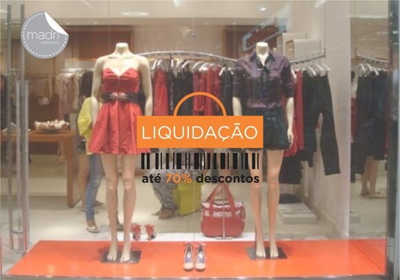 Adesivo Para Vitrine - Sacola Liquidação