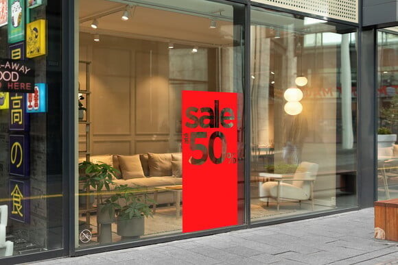 Adesivo para Vitrine Sale 50%