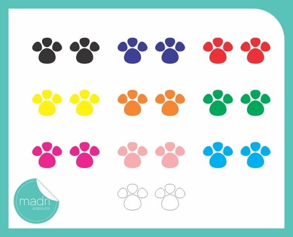 Adesivo Pegadas de Coelho - Kit 36 Unid