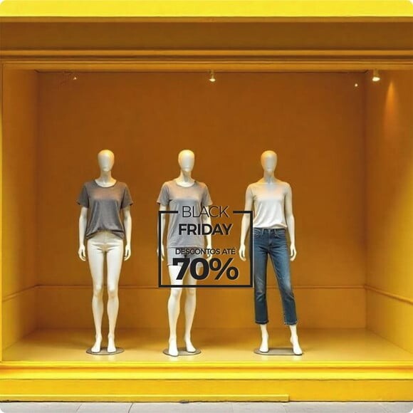 Adesivo Vitrine Black Friday - P
