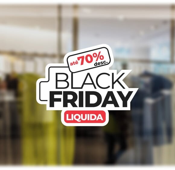 Adesivo Vitrine Black Friday Liquida - Tamanho m