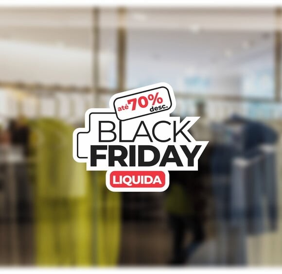Adesivo Vitrine Black Friday Liquida - Tamanho P