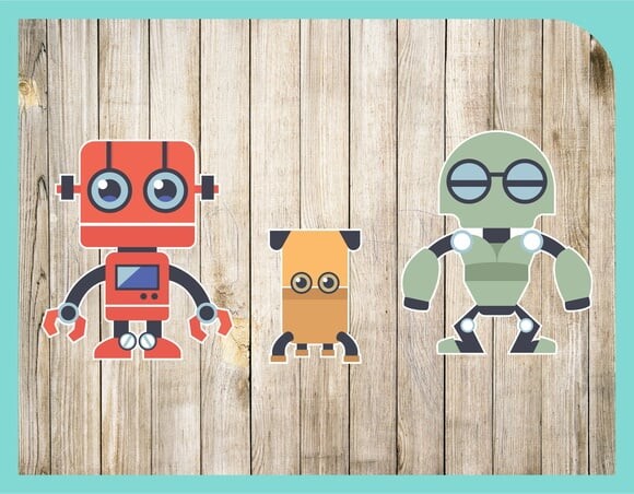 Adesivos de Robôs - kit 3 peças