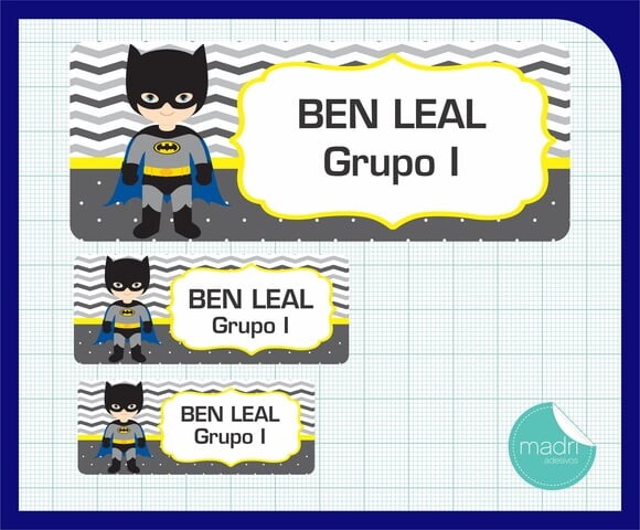 Adesivos Escolares - Batman - 100 Unid