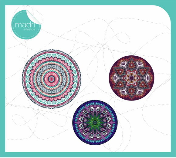 Adesivos Mandalas - kit com 3 unid