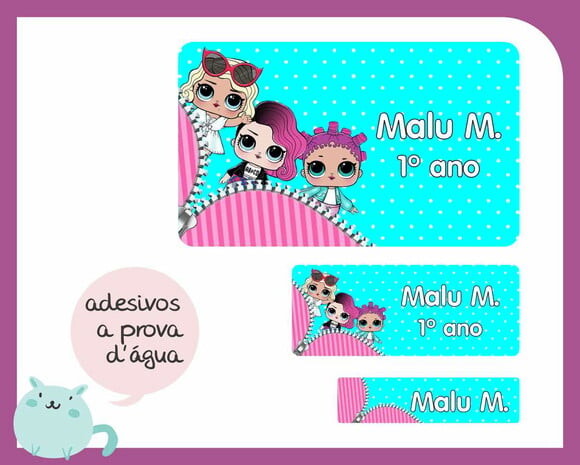 Etiqueta Escolar - Kit Médio - 100 Unid - Lols
