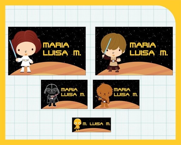 Etiqueta Escolar - Star Wars - 100 Unid