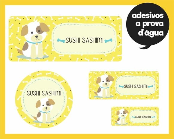 Etiqueta Escolar 100un - Dog Cute