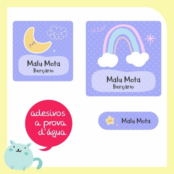 Etiqueta Escolar Arco Íris - Volta às Aulas