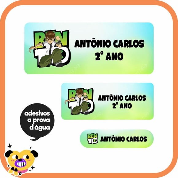 Etiqueta Escolar Ben 10 - 86 Unid - Prova D'água