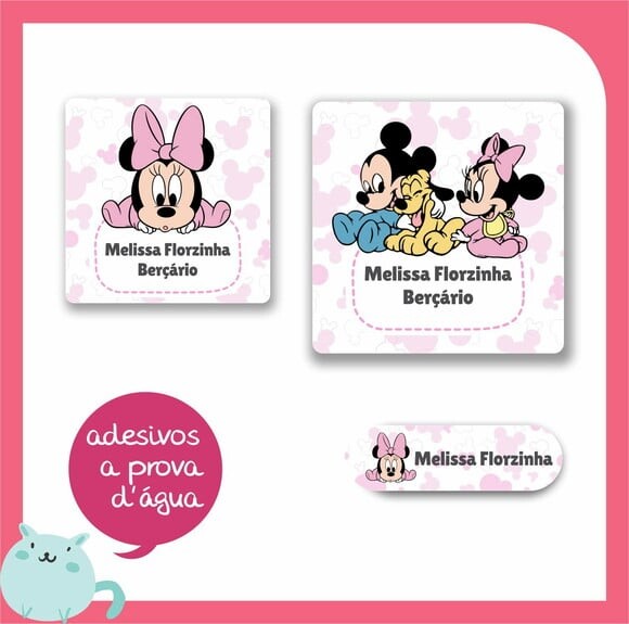 Etiqueta Escolar Minnie Baby - 58 Unidades