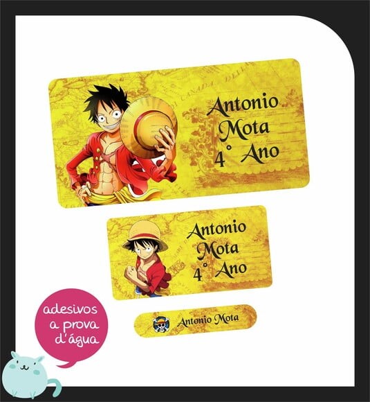 Etiqueta Escolar One Piece - 150 Unidades