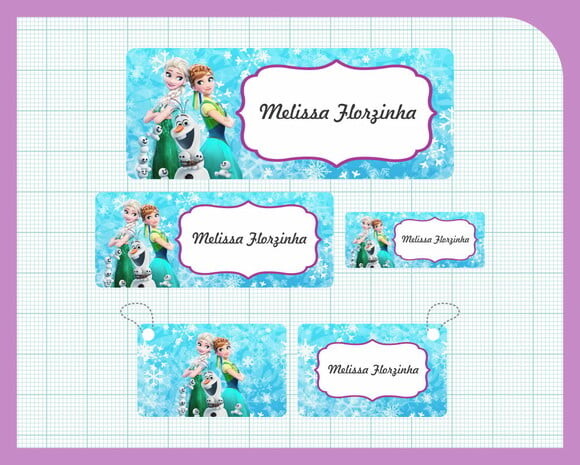Kit Escolar - Adesivos + Tags - Frozen