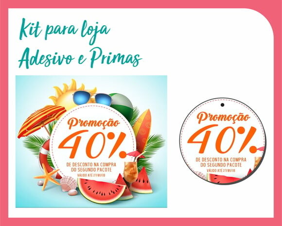 Kit para vitrine - Adesivo + 2 Prismas