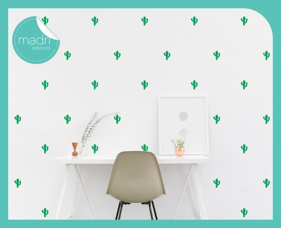 Mini Adesivos Cactus - Kit c/ 80 Unid