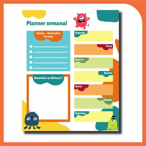 Planner Semanal Magnético - Monstregos