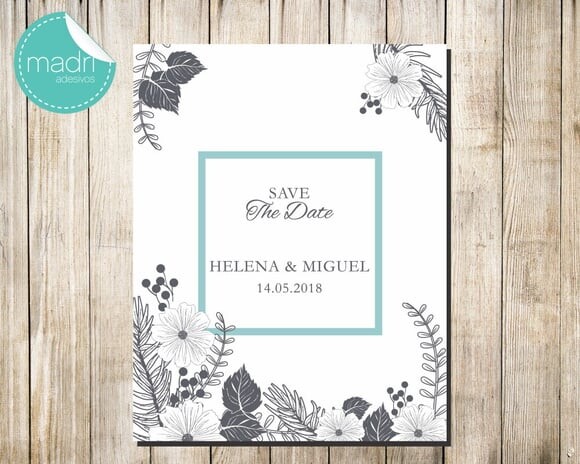 Save The Date - Vintage Preto/azul
