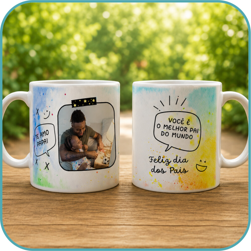 Caneca Personalizada Pai com Fotos e Mensagem - Modelo 1