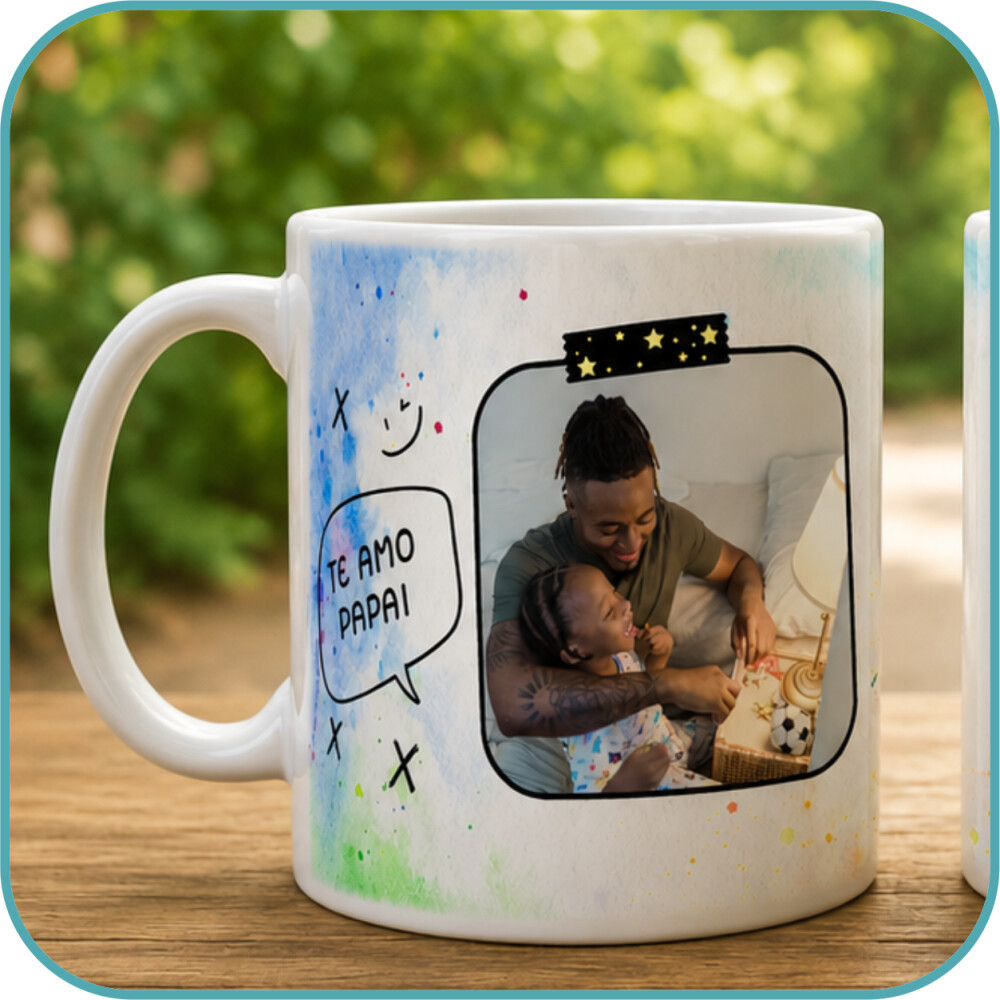 Caneca Personalizada Pai com Fotos e Mensagem - Modelo 1