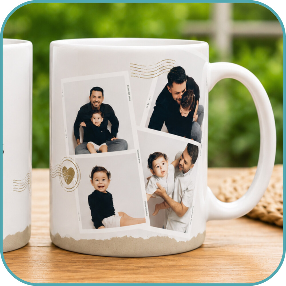 Caneca Personalizada Pai com Fotos e Mensagem - Modelo 2