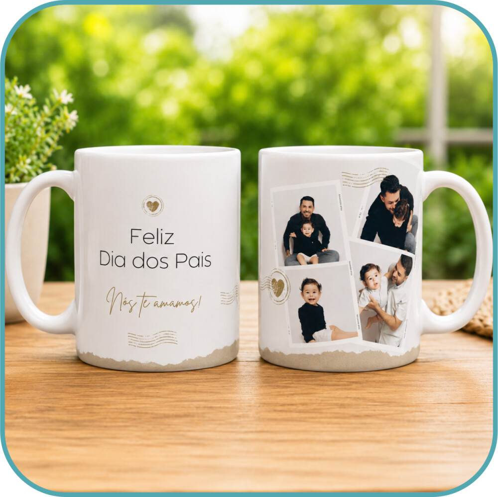 Caneca Personalizada Pai com Fotos e Mensagem - Modelo 2