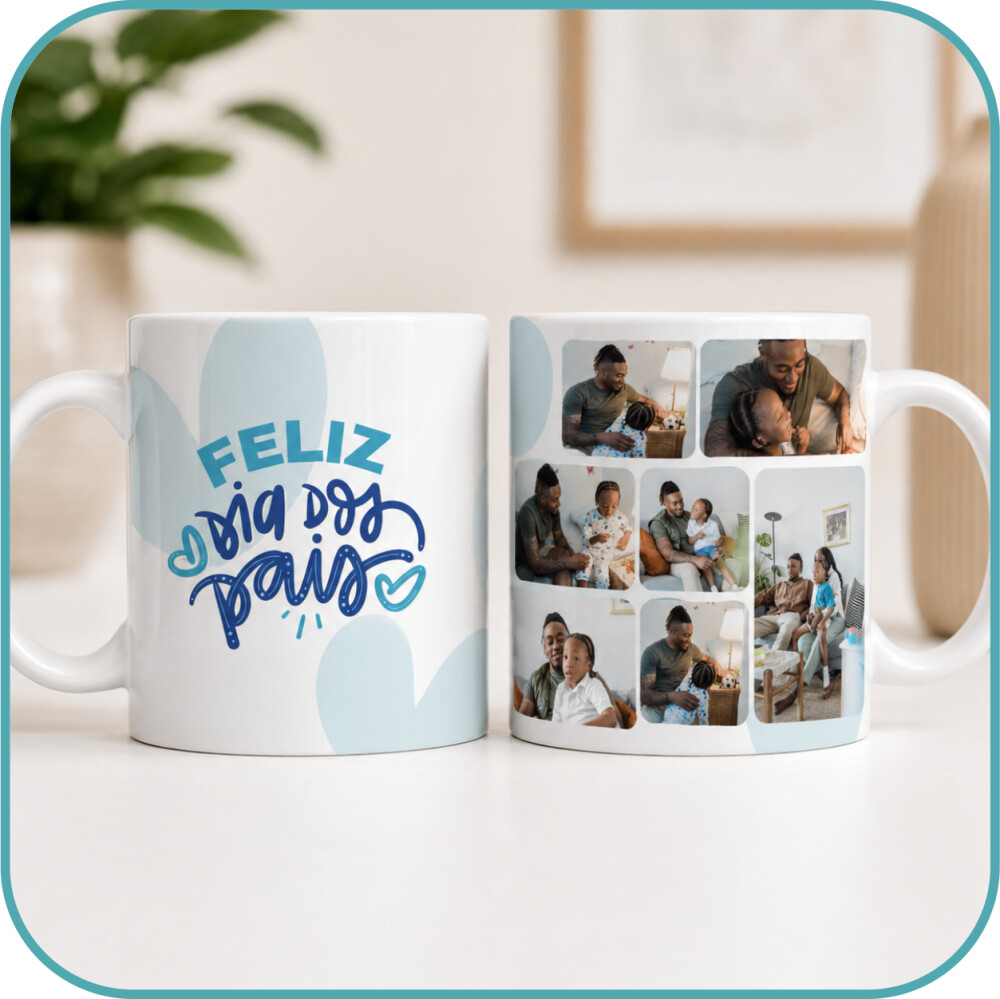 Caneca Personalizada Pai com Fotos e Mensagem - Modelo 3