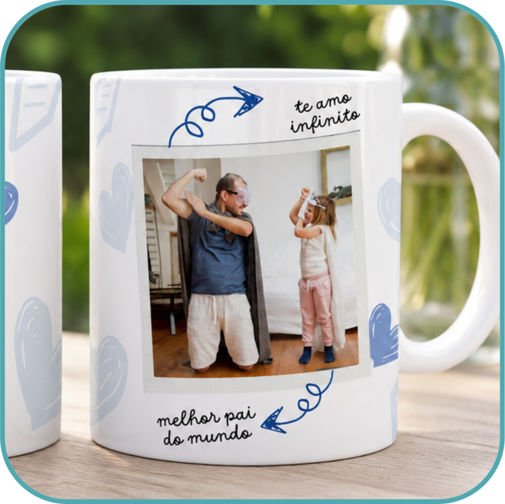 Caneca Personalizada Pai meu Herói com Foto
