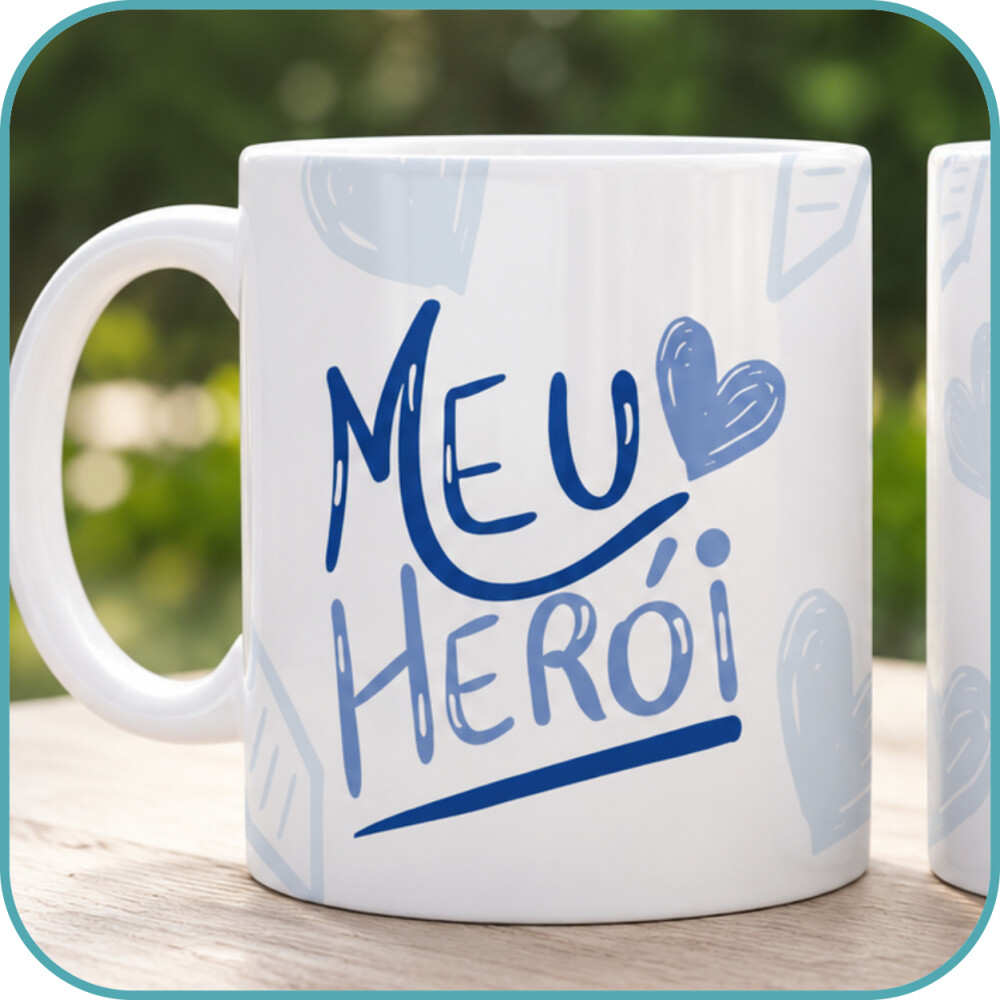 Caneca Personalizada Pai meu Herói com Foto