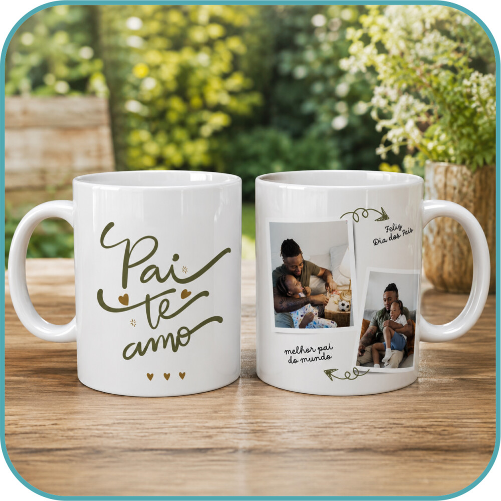 Caneca Personalizada Pai com Fotos e Mensagem - Modelo 4