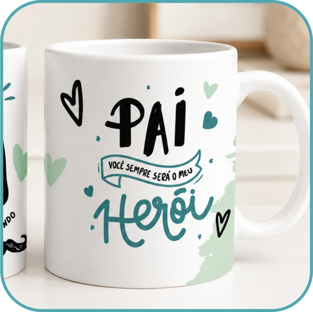 Caneca Personalizada Pai com Fotos e Mensagem - Modelo 5
