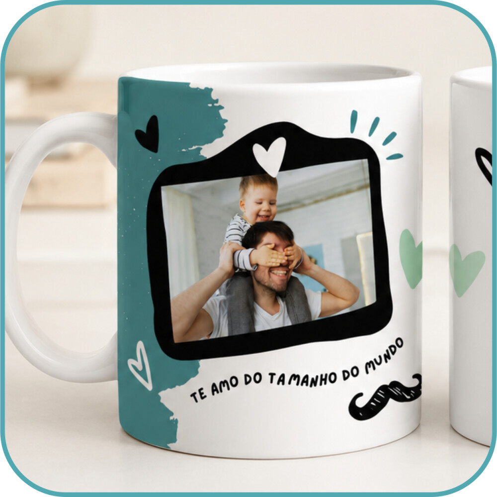 Caneca Personalizada Pai com Fotos e Mensagem - Modelo 5