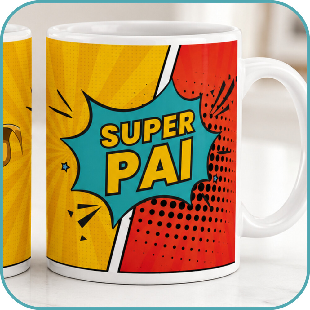 Caneca Personalizada Super Pai - Estampa Divertida
