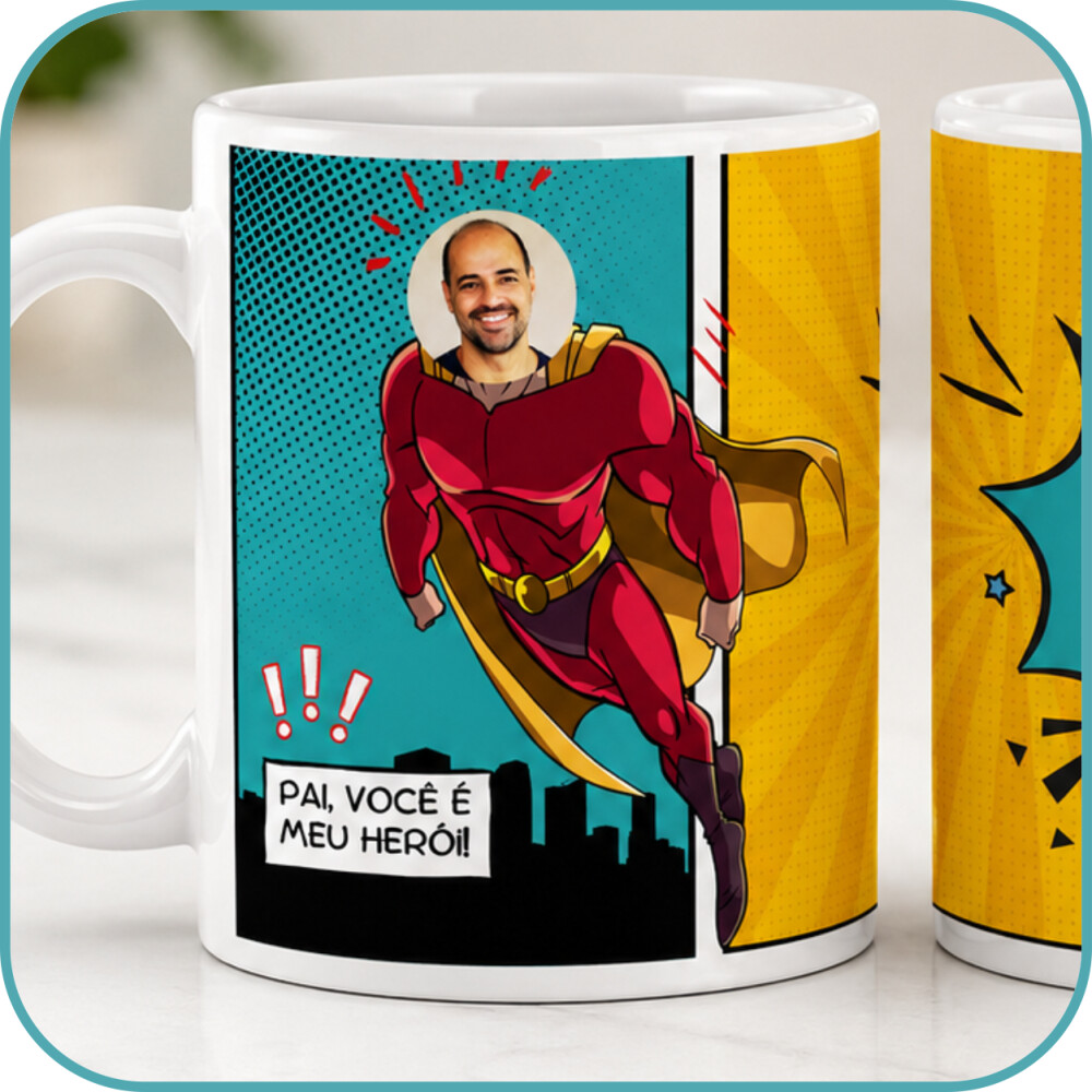Caneca Personalizada Super Pai - Estampa Divertida