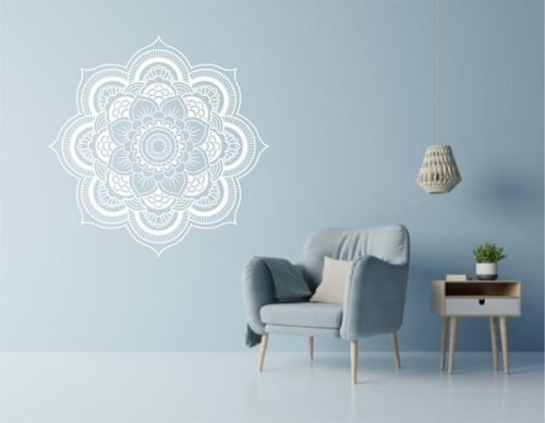Adesivo de Mandala - Branca - 65x65 cm