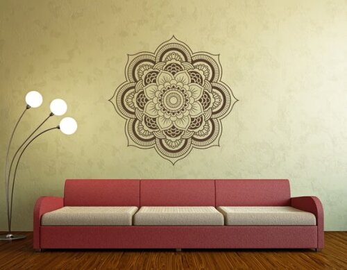 Adesivo de Mandala - Marrom - 95x95cm