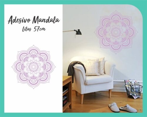 Adesivo de Mandala 57cm - Lilás