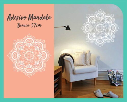 Adesivo de Mandala 57cm - Branca