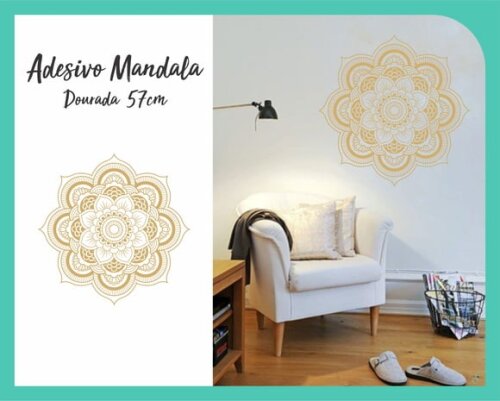 Adesivo de Mandala 57cm - Dourada