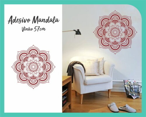 Adesivo de Mandala 57cm - Vinho