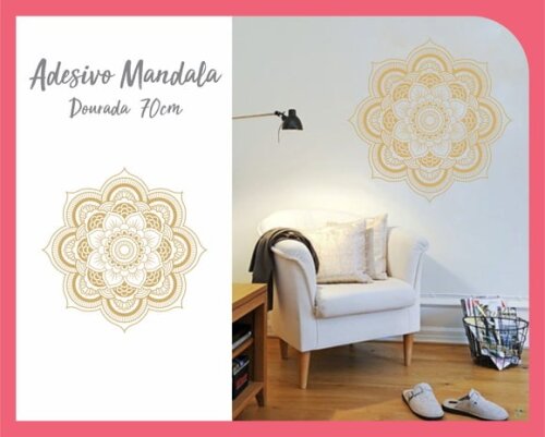Adesivo de Mandala 70cm - Dourada
