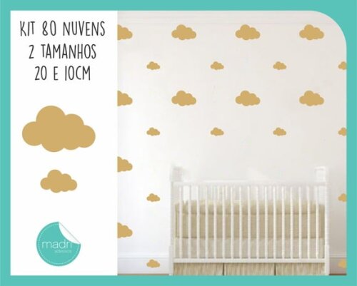 Adesivo de Nuvens - 2 Tamanhos 20 e 10 cm