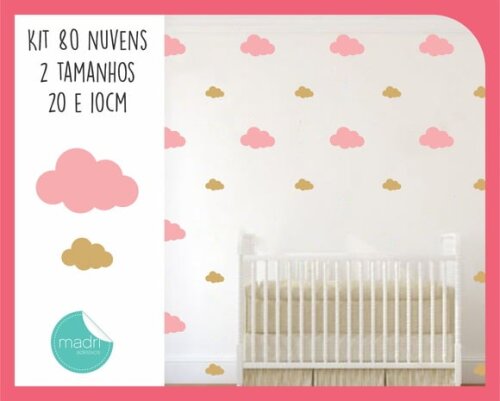 Adesivo de Nuvens - 2 Tamanhos 20 e 10 cm
