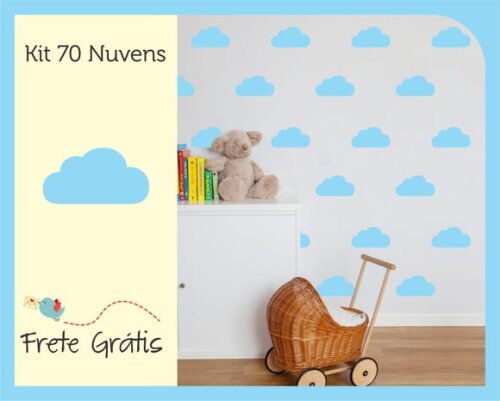 Adesivo de Nuvens - Azul Céu *10cm*