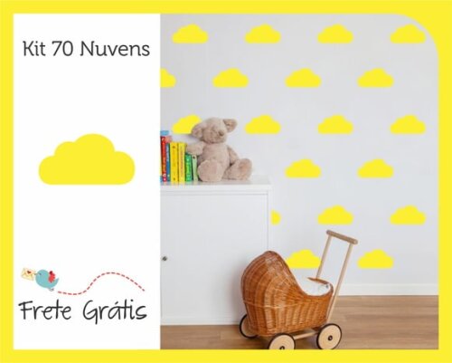 Adesivo de Nuvens - Amarelas *10cm*