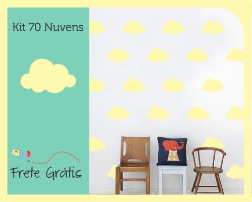 Adesivo de Nuvens - Bege - 9cm