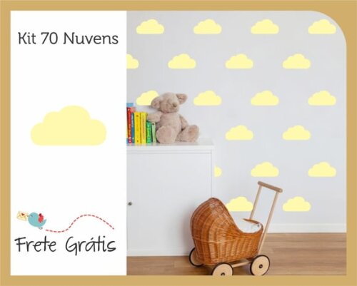 Adesivo de Nuvens - Bege *10cm*