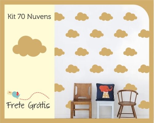 Adesivo de Nuvens - Douradas - 9cm
