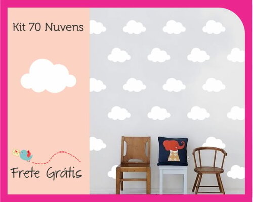 Adesivo de Nuvens - Branca - 9cm