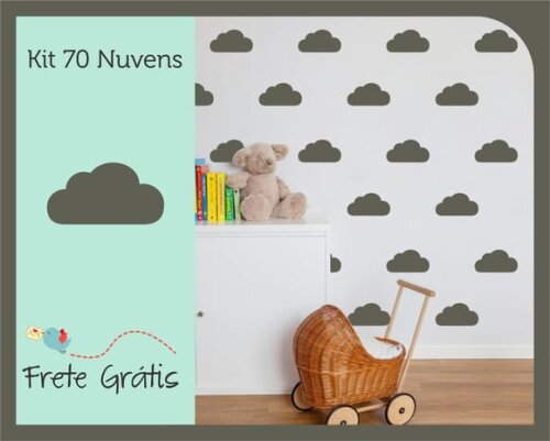 Adesivo de Nuvens - Grafite *10cm*