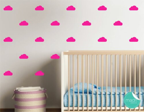 Adesivo de Nuvens - kit 72 unid - Pink